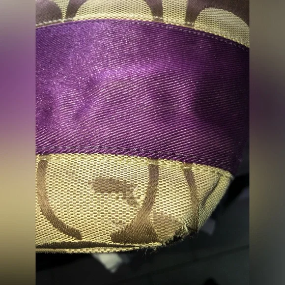 Y2K Coach Purple and Tan Women's Tote bag - Picture 8 of 15